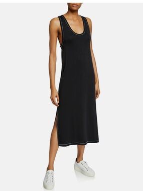 Rag & Bone Marlon Contrast Stitch Sleeveless Tank Midi Dress